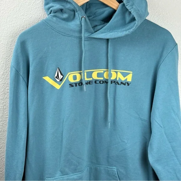 Vintage Volcom‎ Stone Company Mens Y2K Hoodie Size L Blue Preppy 90s Skater - Picture 2 of 16